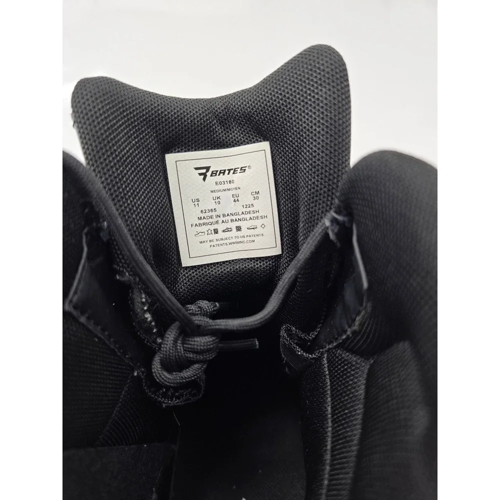 Bates Tactical Boots Mens 9.5 Black Side Zip Lace Up Leather Nylon -Good